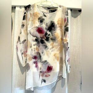 White House Black Market Floral Tunic Sz10